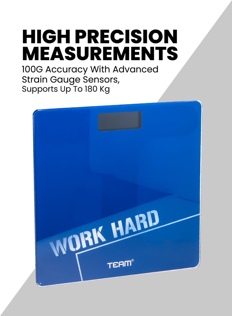 TEAM Digital Bathroom Scale – High Precision Strain Gauge, 180kg Capacity, LCD Display, Auto On/Off, Tempered Glass, AAA Battery Powered - Image 3
